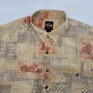 Tori Richard Harley Davidson Mens XXL Short Sleeve Button Up Shirt Motorcycle